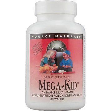 Витамины и минералы для детей, Mega-Kid, Source Naturals, вкус ягод, 30 вафель SNS-01793 фото