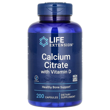 Цитрат кальция с витамином D, Calcium Citrate with Vitamin D, Life Extension, 200 капсул LEX-19632 фото