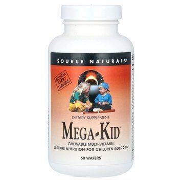Витамины и минералы для детей, Mega-Kid, Source Naturals, вкус ягод, 60 жевательных таблеток SNS-01794 фото