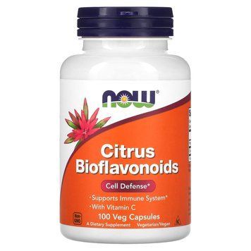 Цитрусовые биофлавоноиды с витамином С, Citrus Bioflavonoids, Now Foods, 700 мг, 100 вегетарианских капсул NOW-00610 фото