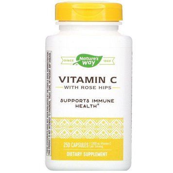 Витамин С (аскорбиновая кислота), Vitamin C, Nature's Way, с шиповником, 1000 мг, 250 капсул NWY-40311 фото