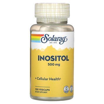 Інозітол, Inositol, Solaray, 500 мг, 100 вегетаріанських капсул SOR-04358 фото
