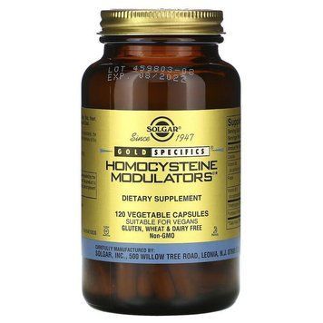 Модулятори гомоцистеїну (Homocysteine Modulators), Solgar, Gold Specifics, 120 вегетаріанських капсул SOL-01411 фото