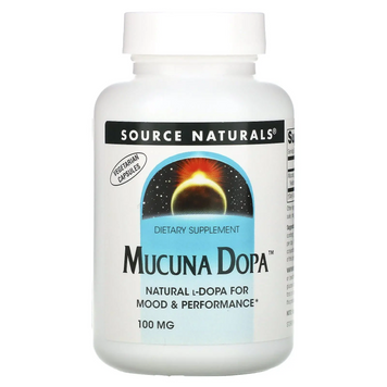Мукуна жгучая, Mucuna Dopa, Source Naturals, 100 мг, 60 вегетарианских капсул SNS-02191 фото