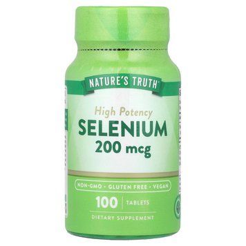 Селен, Selenium, Nature's Truth, высокая эффективность, 200 мкг, 100 таблеток NTH-10196 фото